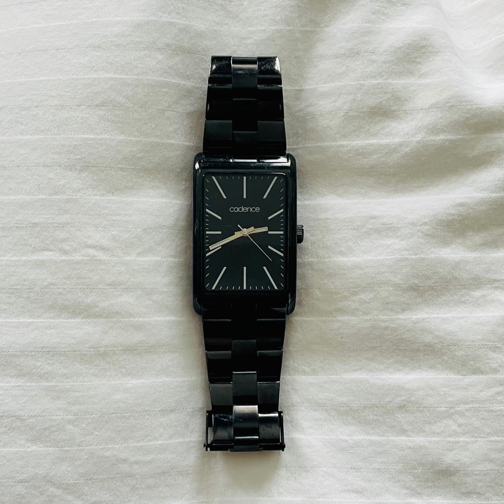 Cadence Men's Black Stainless Steel Link Watch